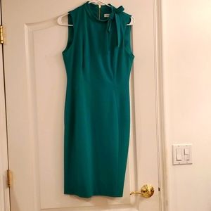 Calvin Klein Green Dress Bowtie Size 10